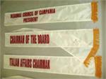 white parade sash with red copy